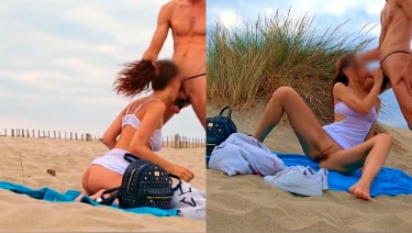 Tourists met on the beach had sex